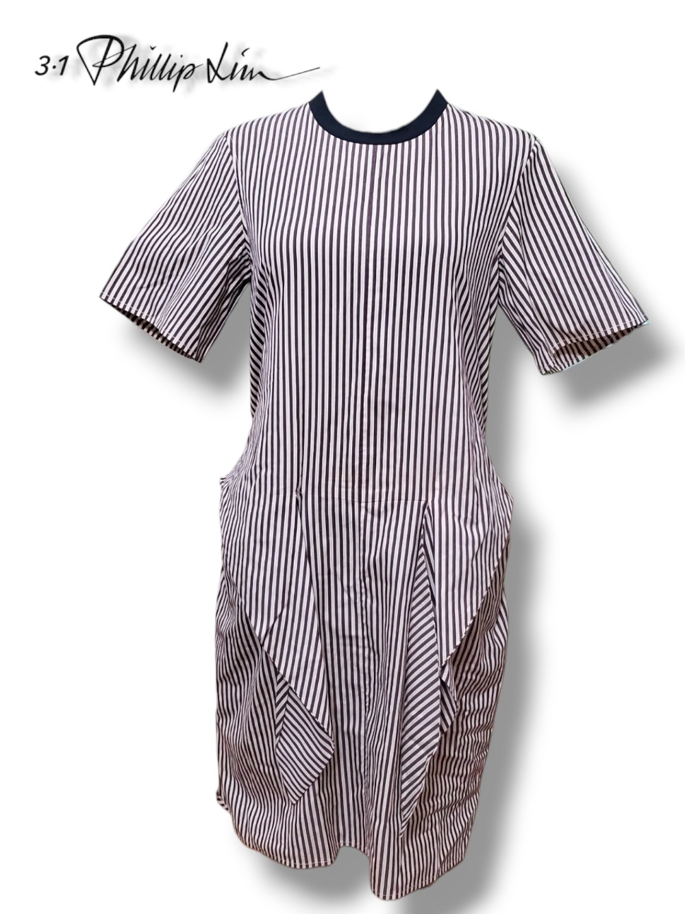 3.1 Phillip Lim Striped Cut-Out Back Midi Dress - Brown & Cream / Size 4